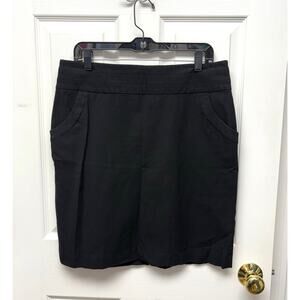 Banana Republic Skirt Black Stretch Pencil Thick Cotton Blend, Women's Size 12
